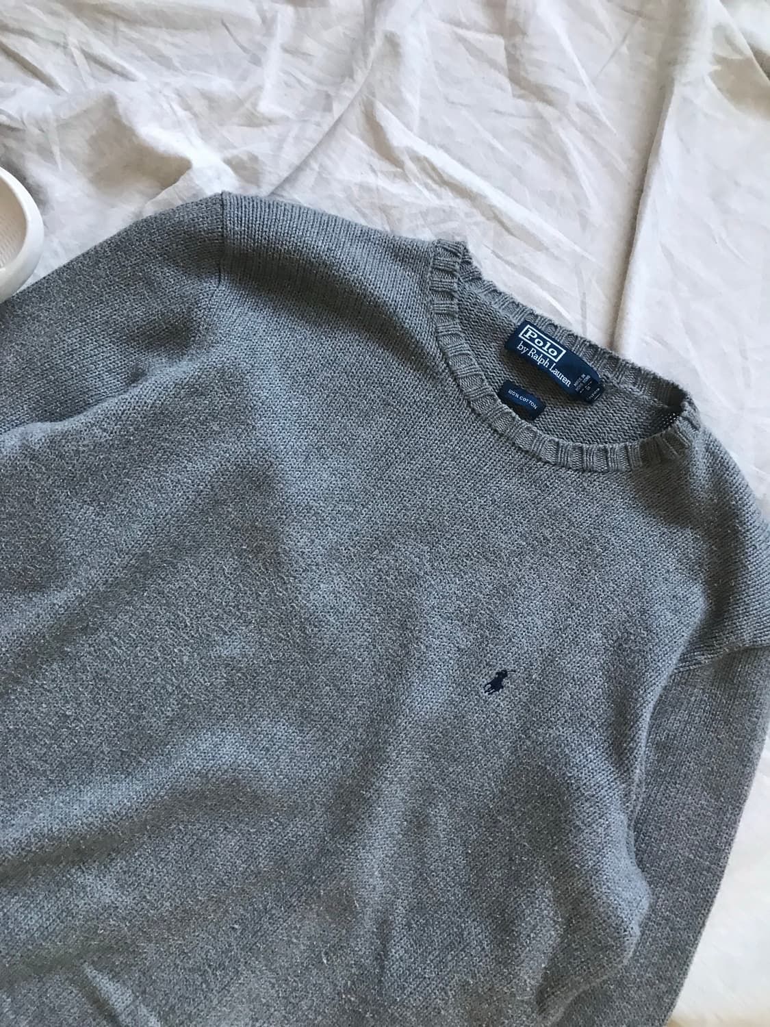 폴로 랄프로렌 포니 로고 그레이 라운드 니트 상품이미지5