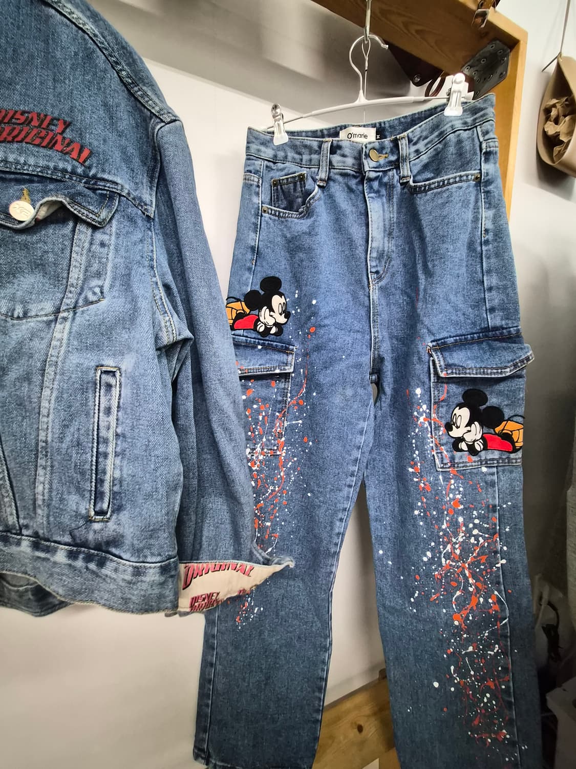 디즈니 미키 데님자켓. 미키 자수패치 카고데님. 상품이미지7