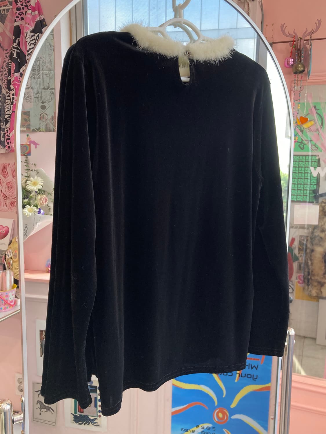 블랙 앙고라 벨벳 블라우스 상품이미지4