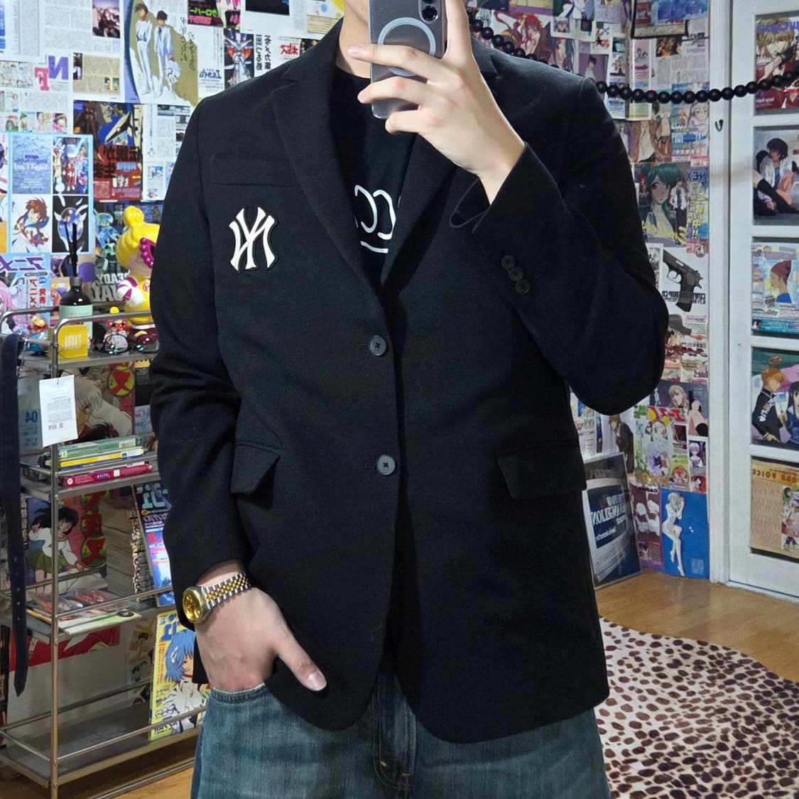 엠엘비 뉴욕양키스 블랙 블레이저 자켓 상품이미지1