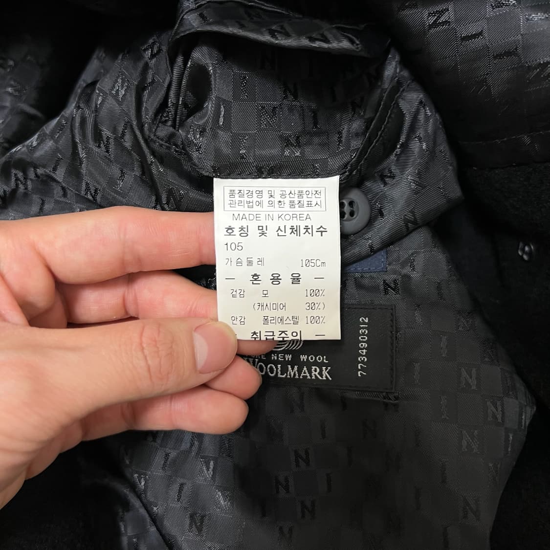 인디안 옴므 남성 모직 캐시미어 싱글 맥코트 XL/105  상품이미지6