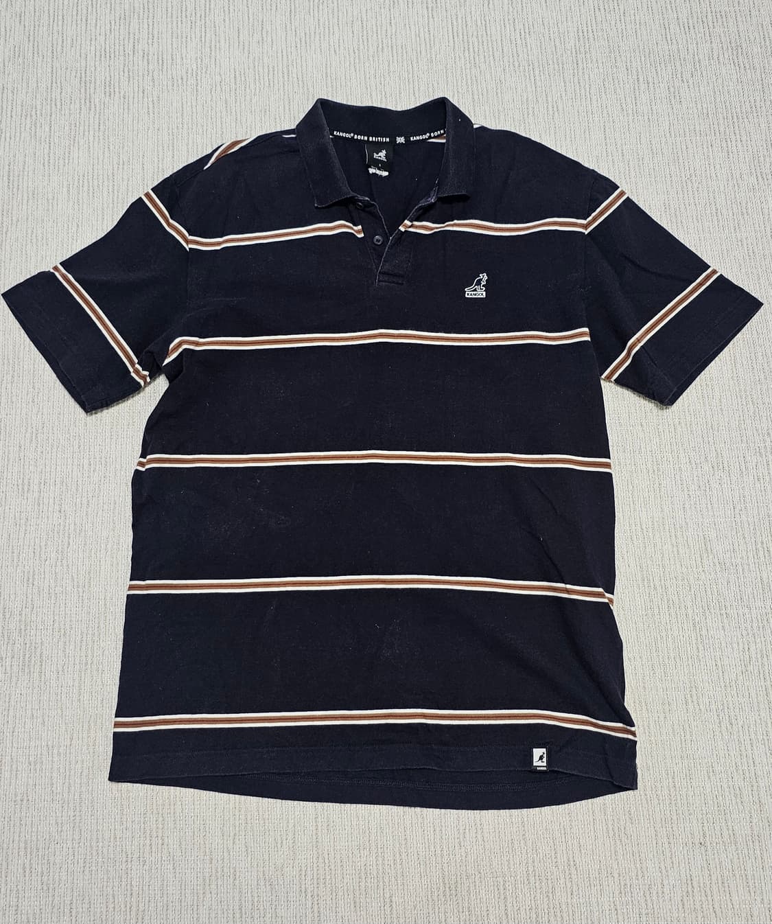 캉골 카라 스트라이프 반팔티L 상품이미지1