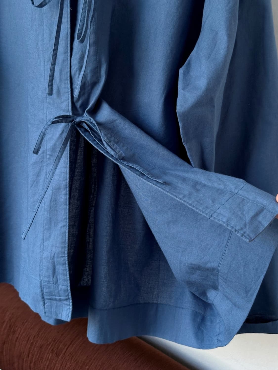 Natural cotton back string design shirt  상품이미지8