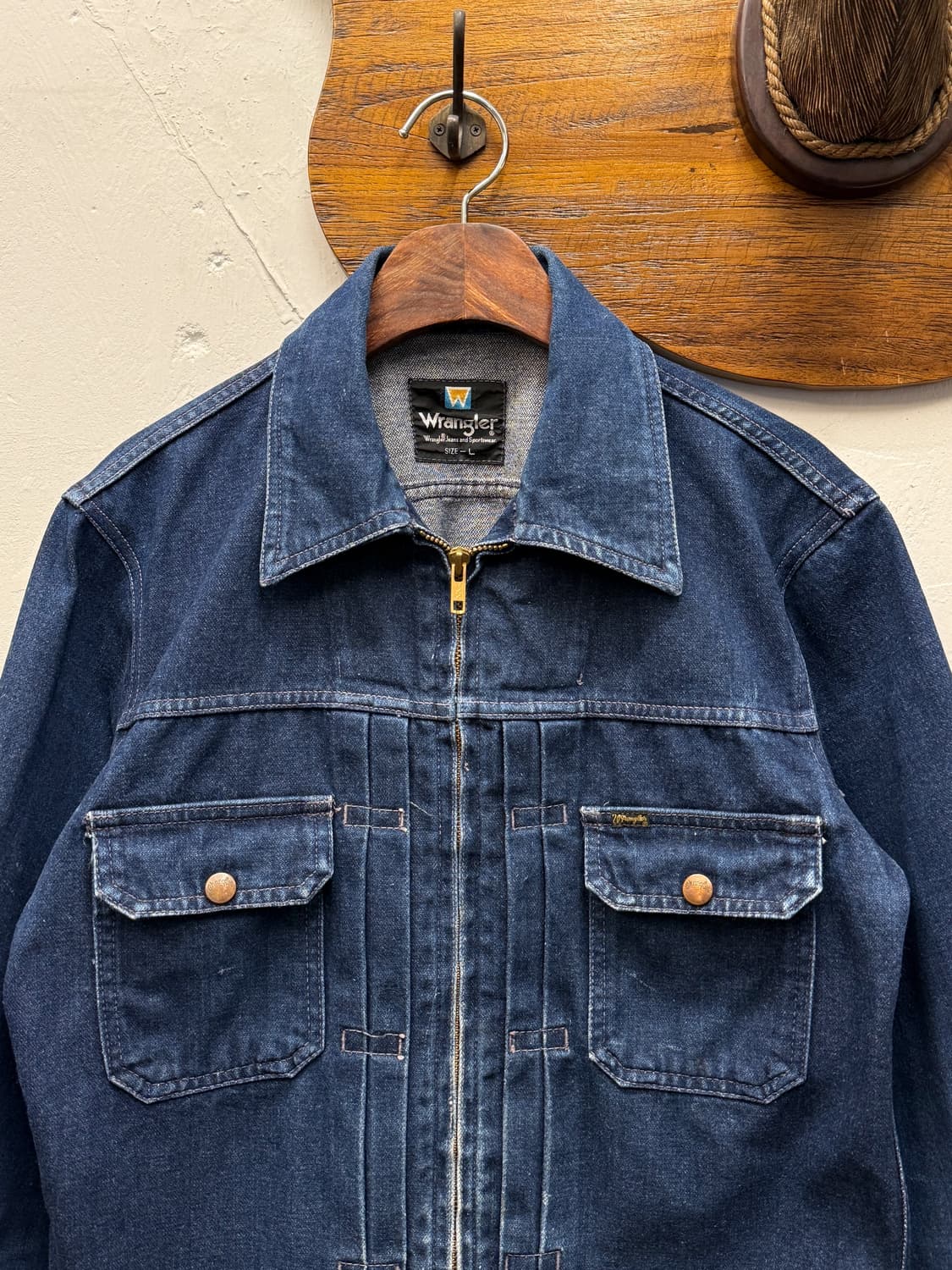 90s Wrangler Indigo Denim Trucker Jacket 상품이미지2