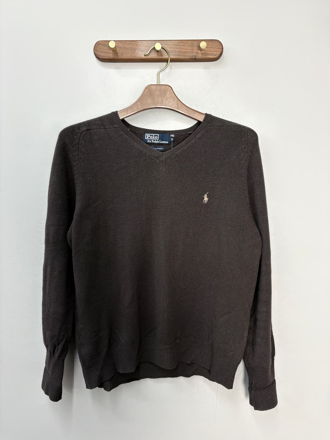 폴로랄프로렌 포니로고 딥브라운 브이넥 램스울 니트 A3531 상품이미지2