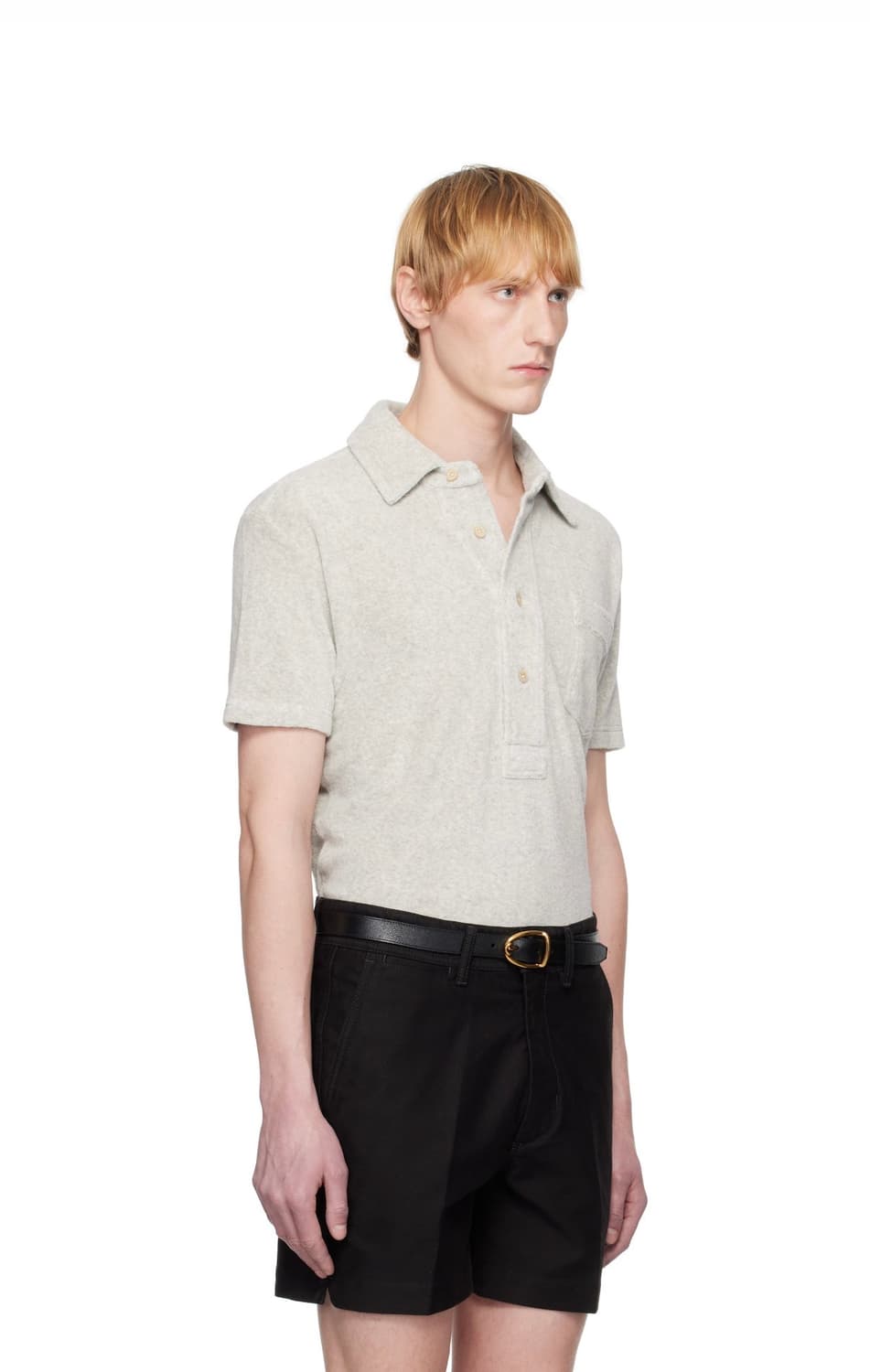 [50]톰포드 타월링 폴로셔츠 그레이 새상품 상품이미지2