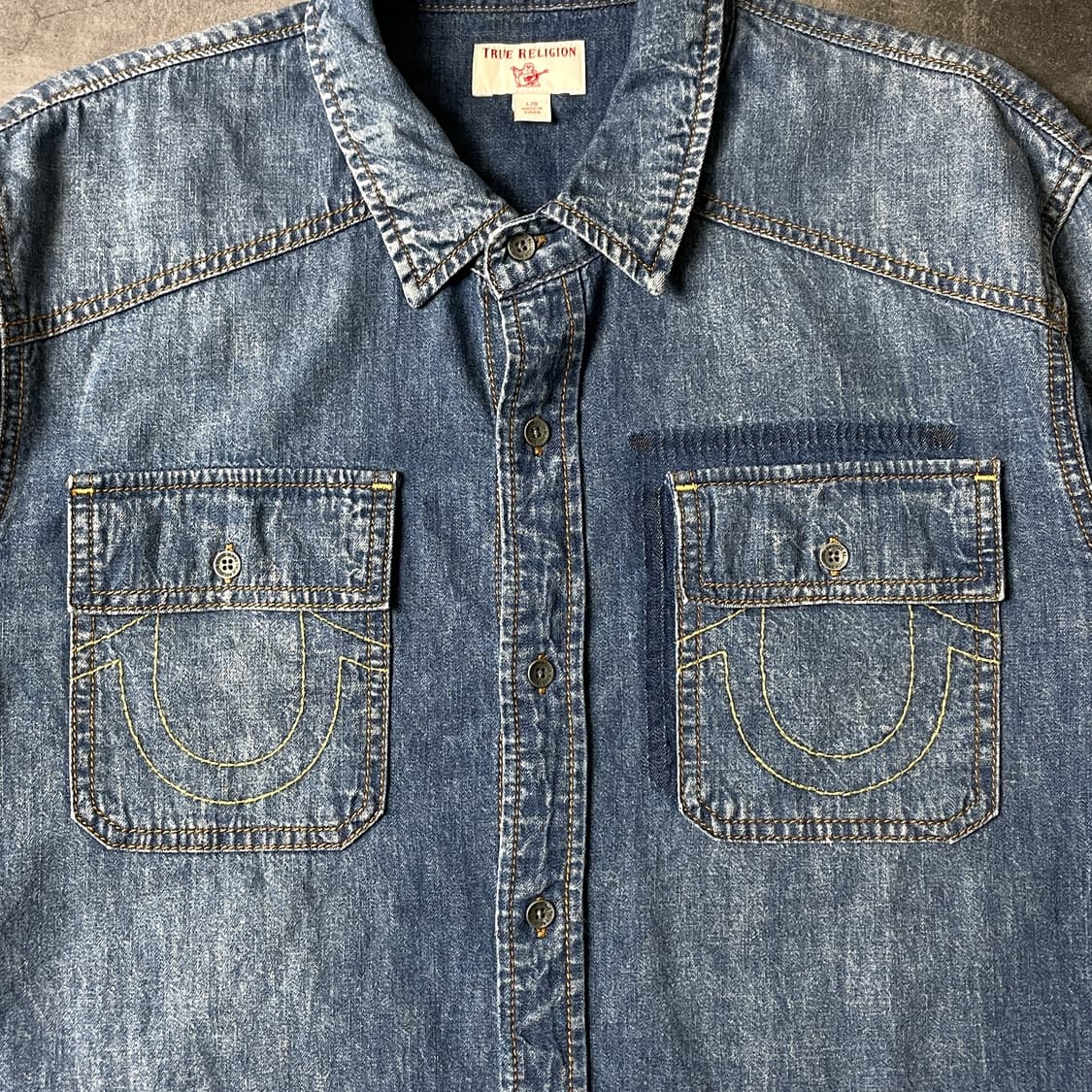 TRUE RELIGION 트루릴리젼 빈티지 데님 코튼셔츠 A00366 상품이미지3
