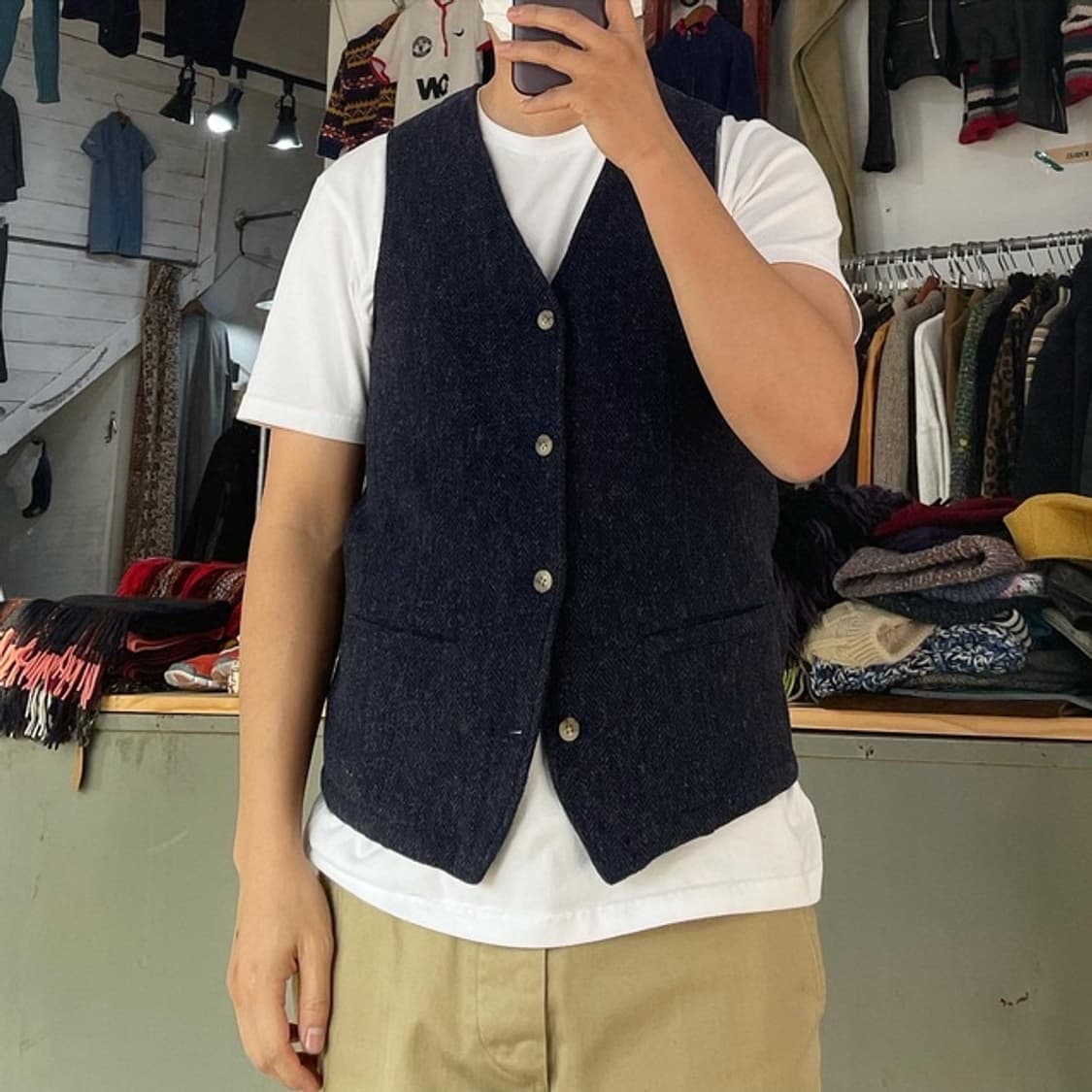 United Arrows 헤링본 베스트 (남성용 95) 상품이미지2