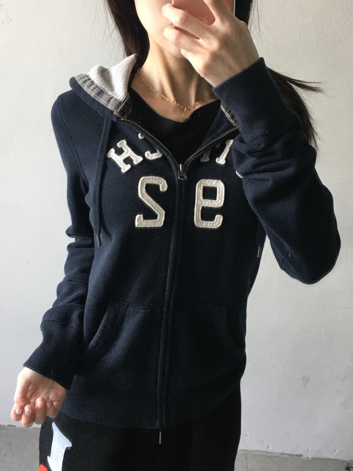 아베크롬비 넘버로고 후드집업 상품이미지1