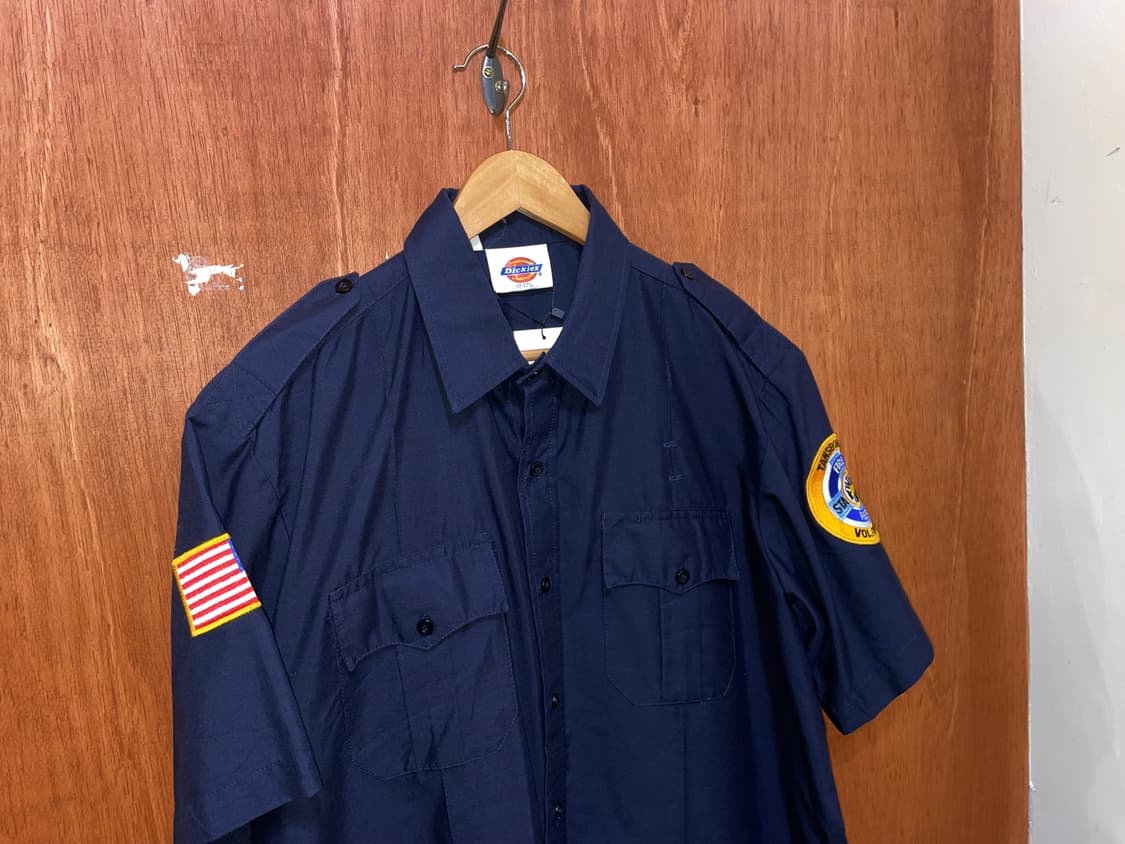 Dickies 디키즈 반팔 워크 셔츠 패치 네이비 상품이미지2