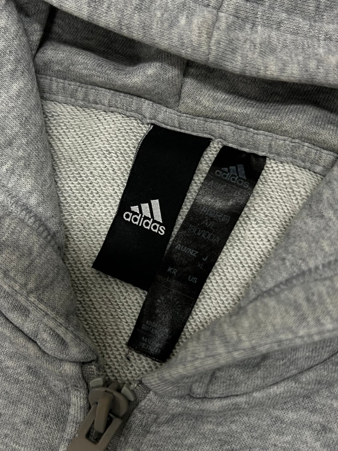 (L) 아디다스 파이핑 후드집업 그레이 상품이미지2