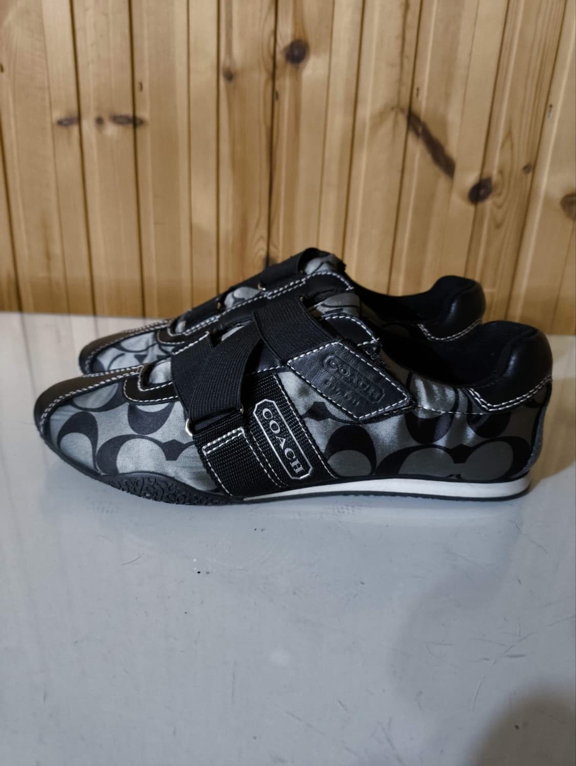 5.5 225mm 코치 밸크로 자카드 스니커즈 상품이미지1