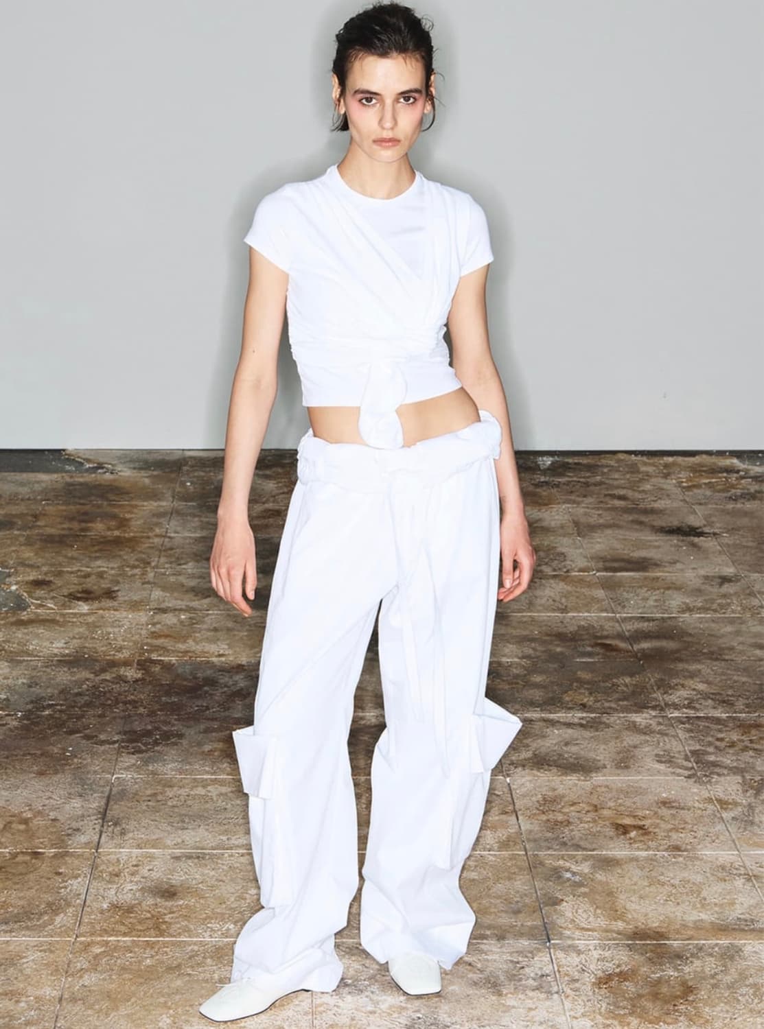 더오픈로덕트 롤드 웨이스트 카고 팬츠 바지 화이트 1 상품이미지4