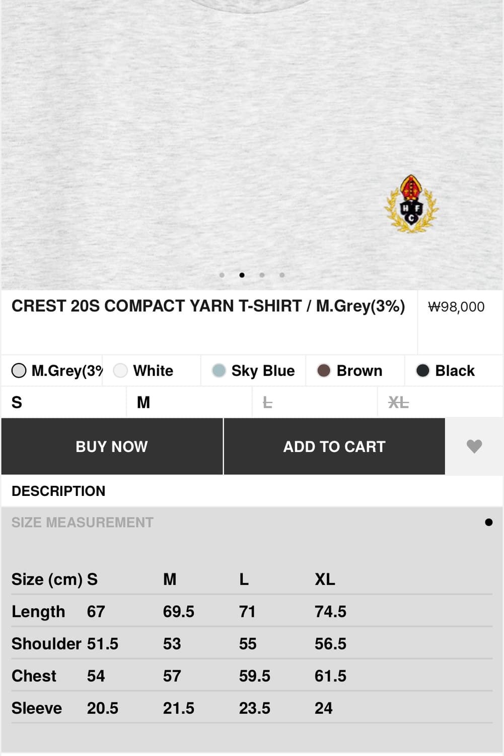 헤리티지 플로스 compact yarn 티셔츠 상품이미지2