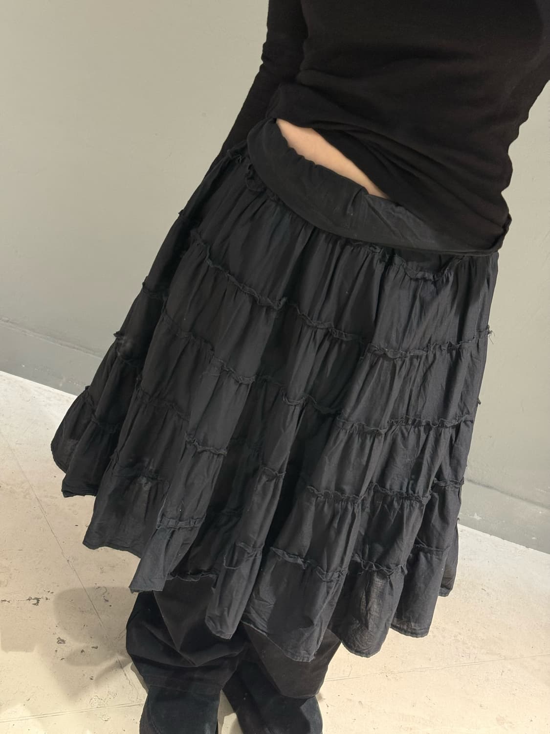 can-can frill detail long skirt 상품이미지5