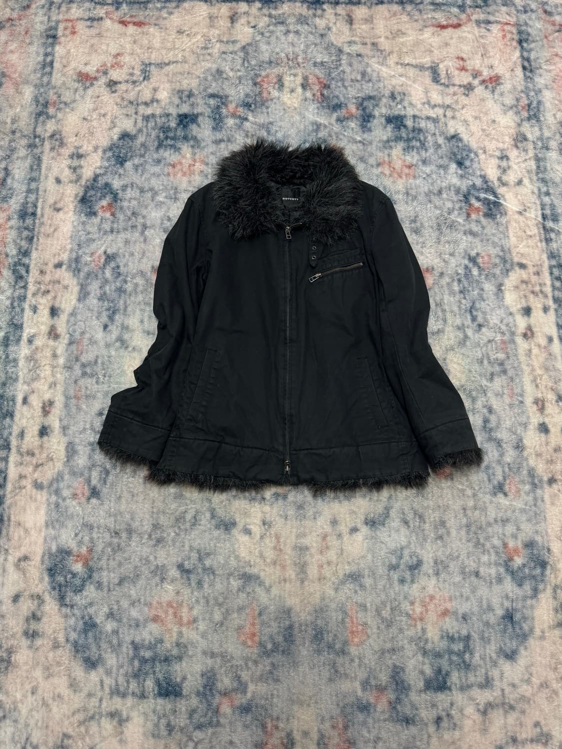 Boycott crow fur trimming jacket 상품이미지2