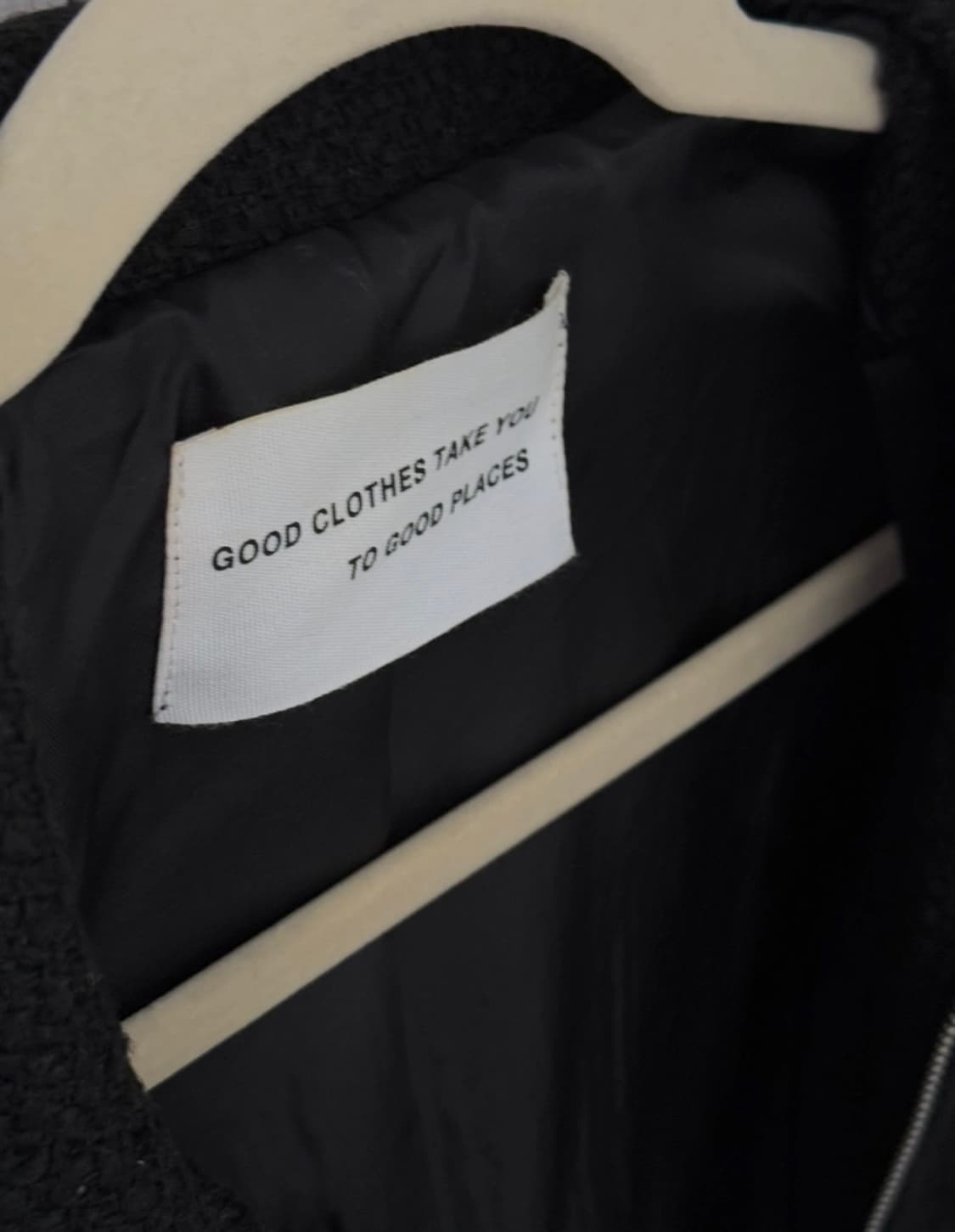 플레이스스튜디오 트위드 세미오버핏 집업자켓 블랙 상품이미지5