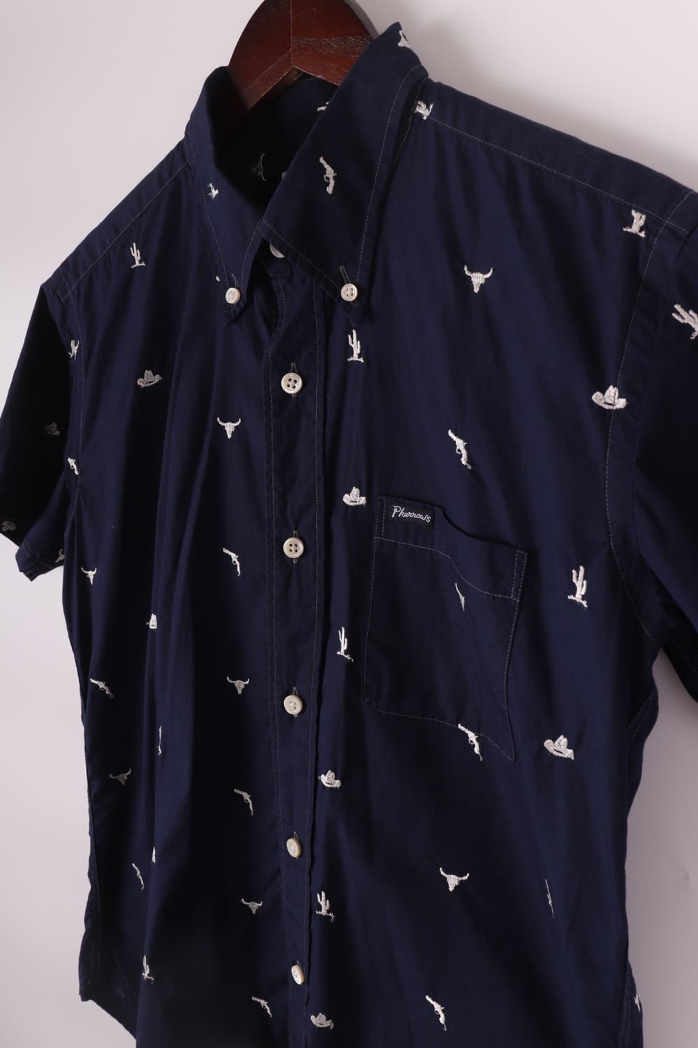 Pherrow’s pattern navy shirts 상품이미지5