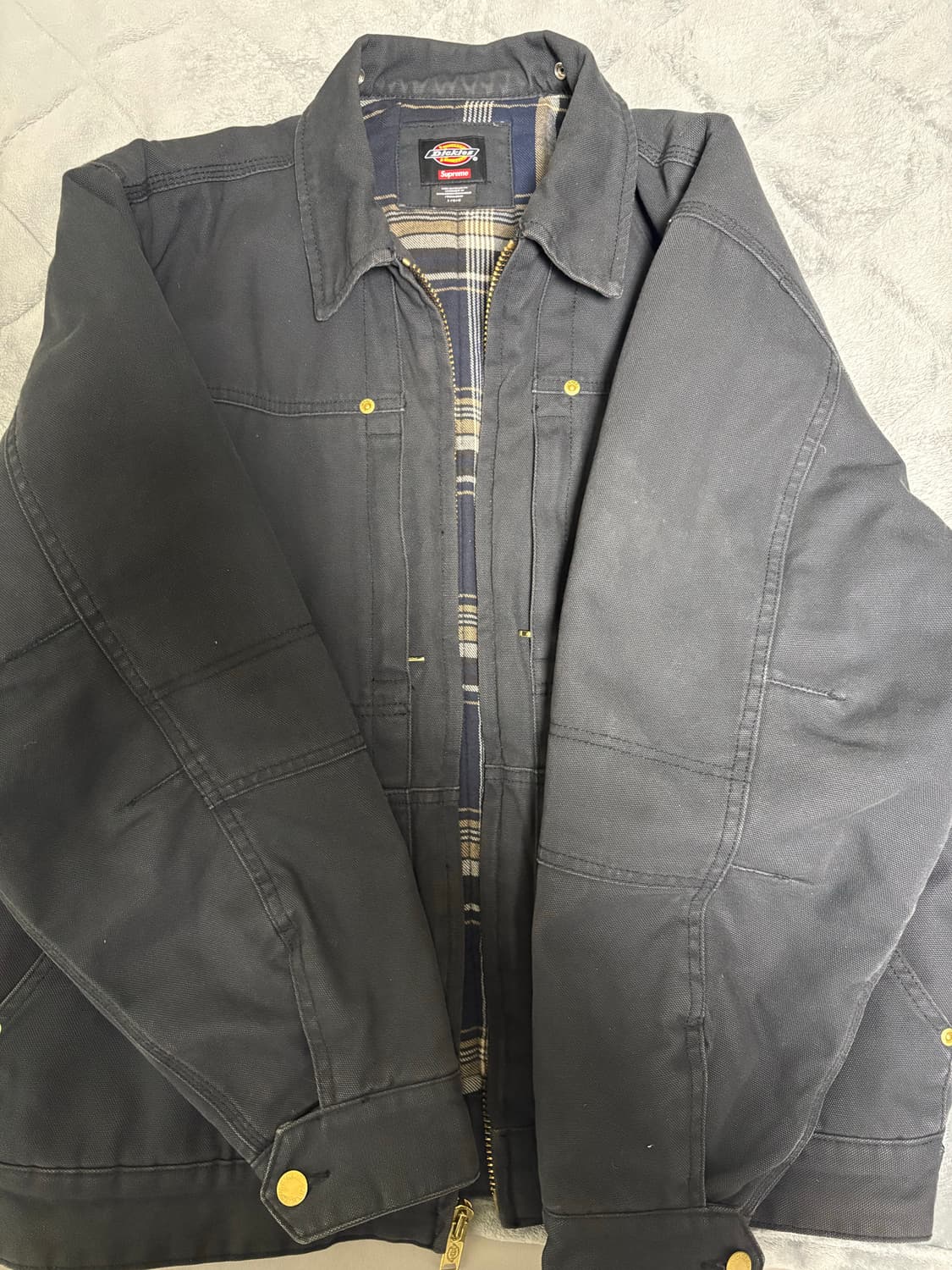 슈프림 x 디키즈 후드 워크 자켓 블랙 - 24FW 상품이미지3