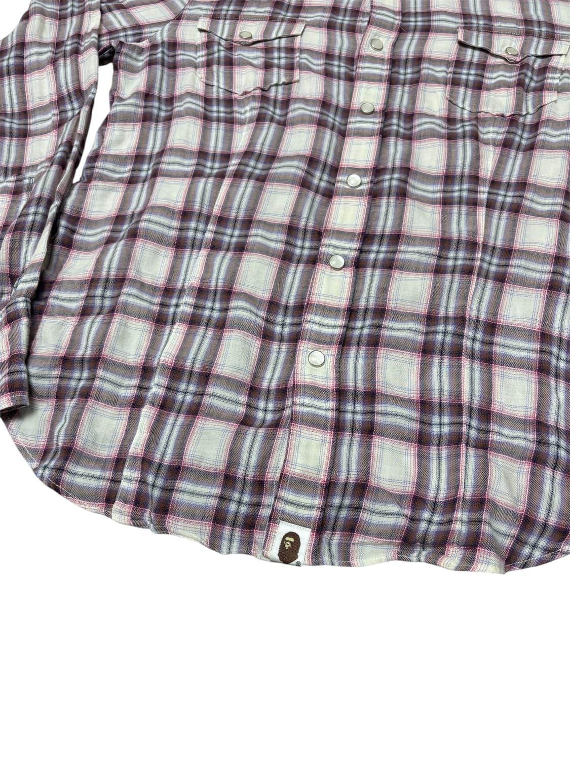 베이프 핑크 체크 웨스턴 셔츠 상품이미지4