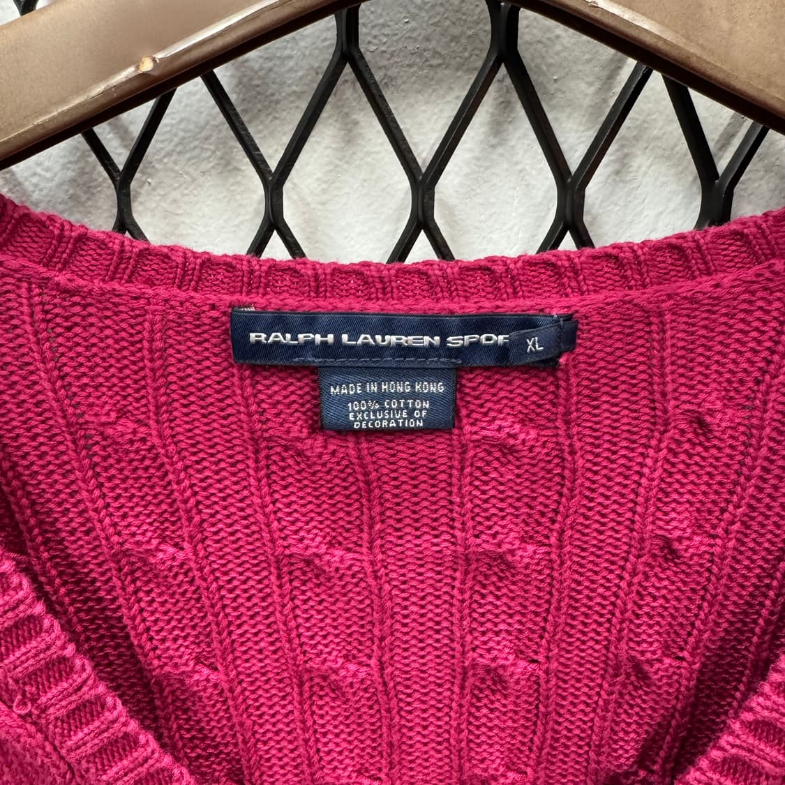 폴로 랄프로렌 케이블 니트 옐로우 포니 포인트 와인 상품이미지6