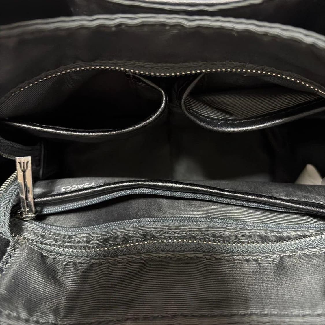 요지 야마모토 YSACCS 블랙 레더 미니 토트백 상품이미지6