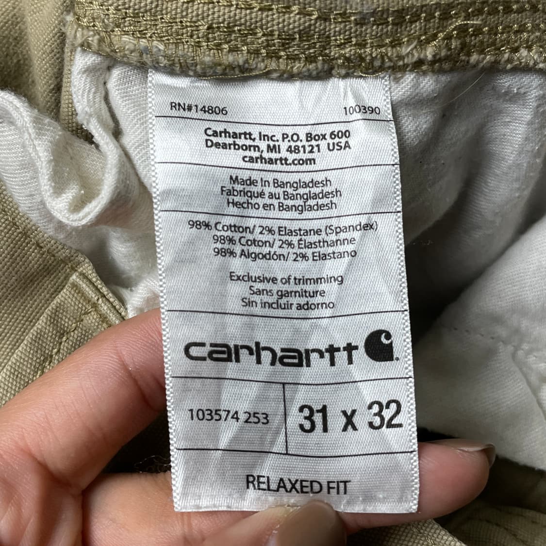 CARHARTT 칼하트 빈티지 베이지 카고 워크 팬츠 A00974 상품이미지10