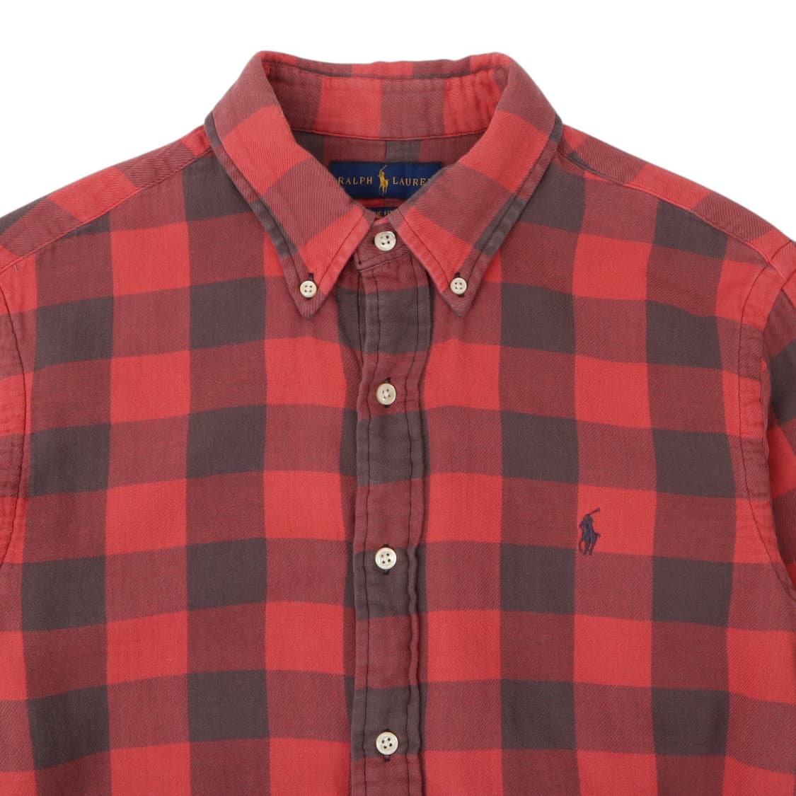 폴로 랄프로렌 QR 플란넬 체크 클래식핏 인디고 셔츠 상품이미지2