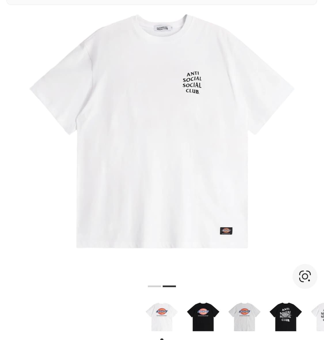 안티 소셜 소셜 클럽 x 디키즈 로고 티셔츠 화이트 (새제품) 상품이미지1
