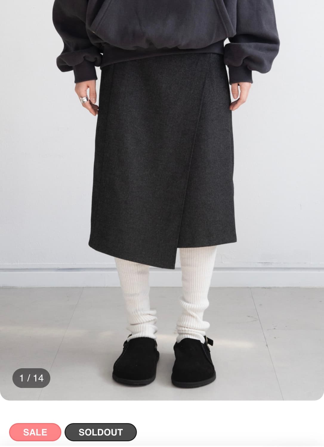 피키소사이어티 토스 미디 버튼 랩 팬츠 차콜 s 상품이미지1