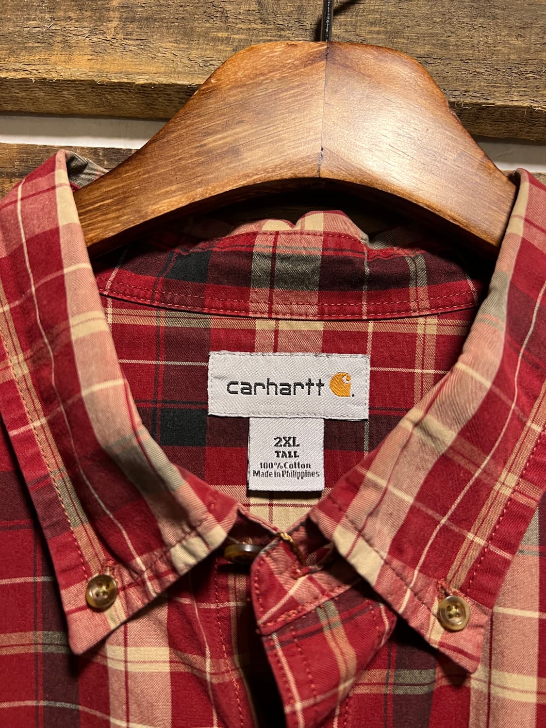 [2XL]칼하트 USA 레드 타탄체크 워크 셔츠 상품이미지2
