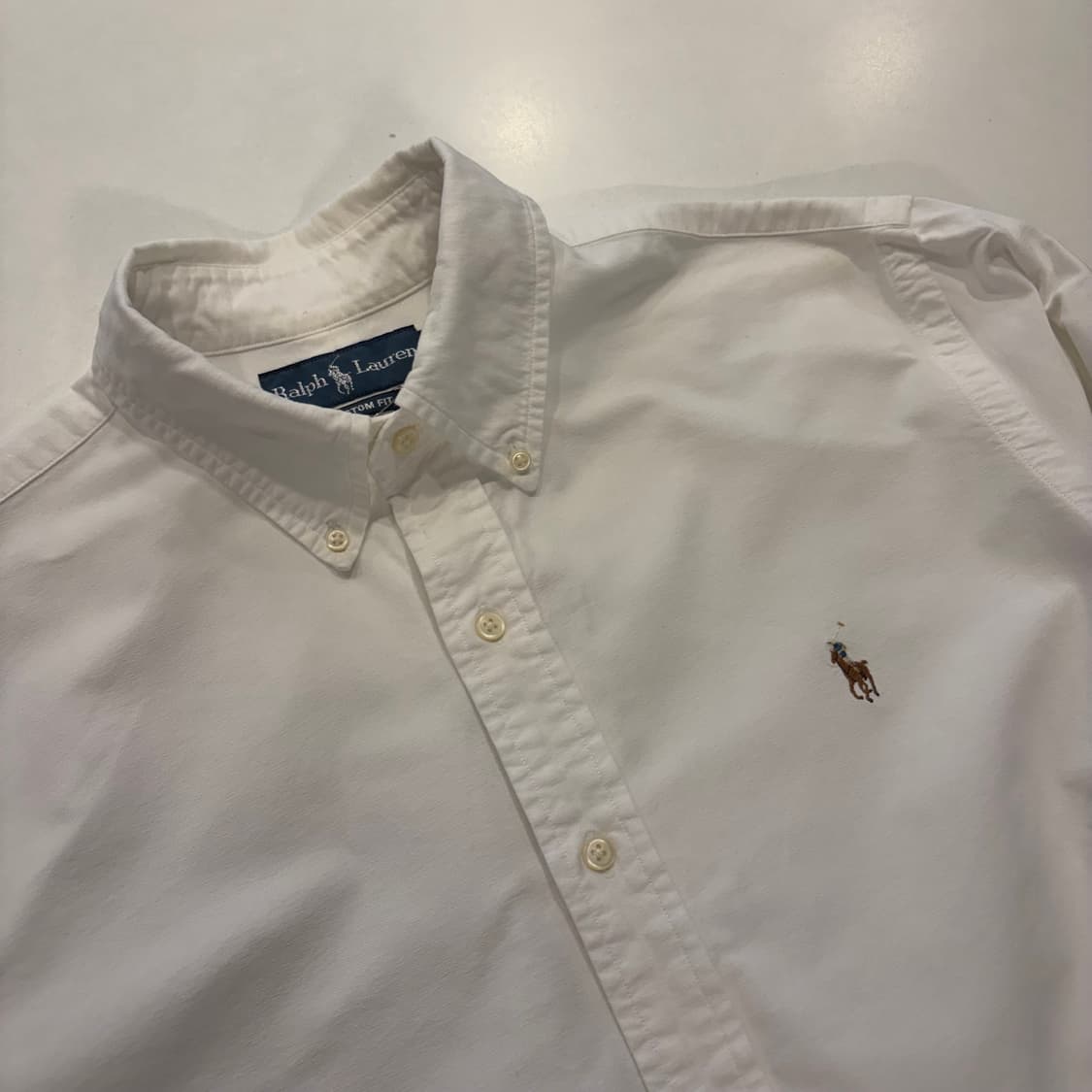 [L] 폴로 랄프로렌 커스텀핏 옥스포드 셔츠 화이트 D812 상품이미지3