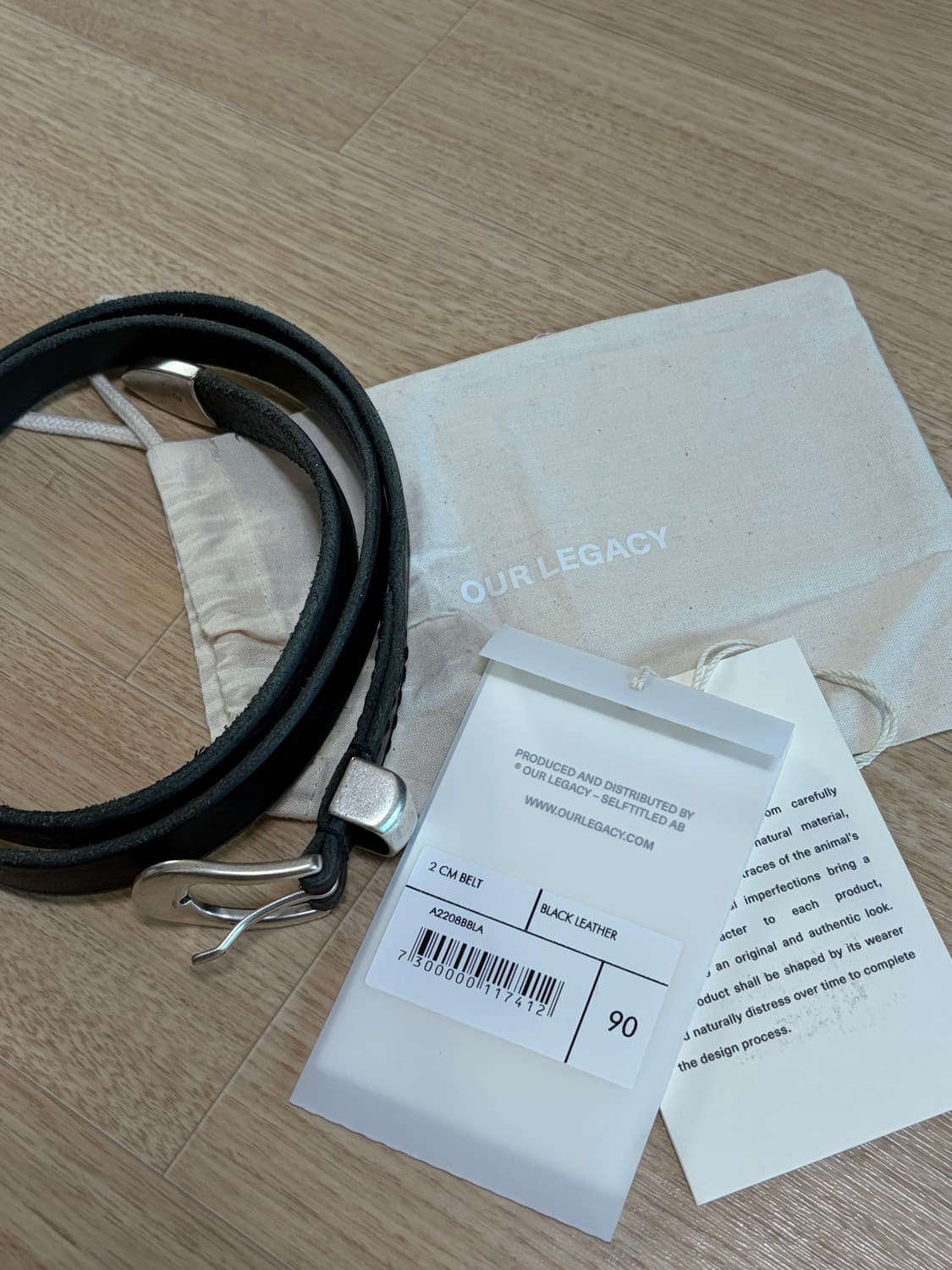 Our Legacy 2cm 벨트 블랙 상품이미지1