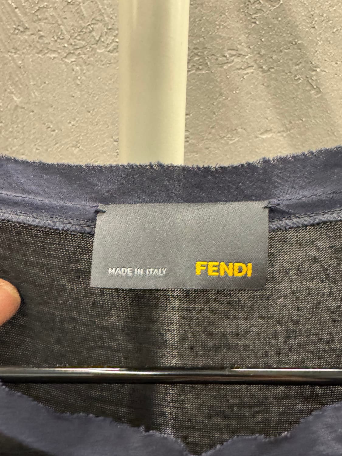 펜디 블랙/네이비 톤 배색 롱 원피스 L 상품이미지3