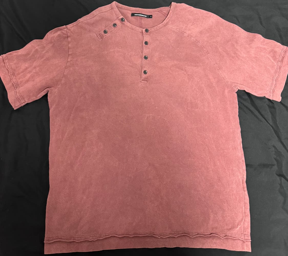 해칭룸 더블 헨리넥티 1/2 더스티 핑크 (2) 상품이미지1