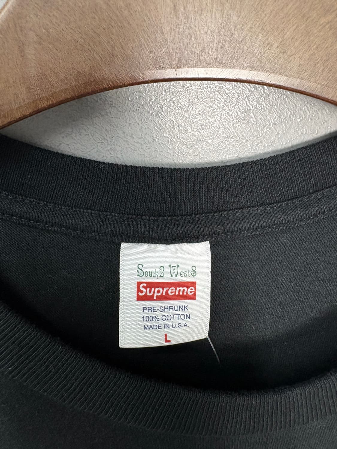 슈프림 X 사우스2 웨스트 8 포켓 롱 슬리브 블랙티셔츠 A3599 상품이미지8