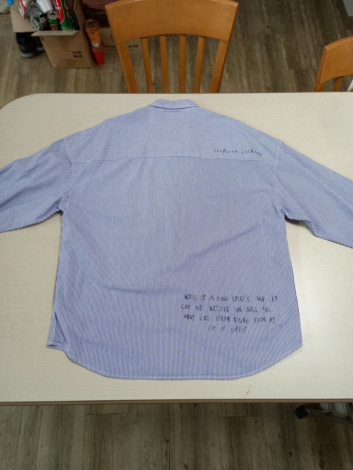 2XL110 F2F 프린트 긴팔셔츠 스트라이프 네이비 22XL-230 상품이미지2