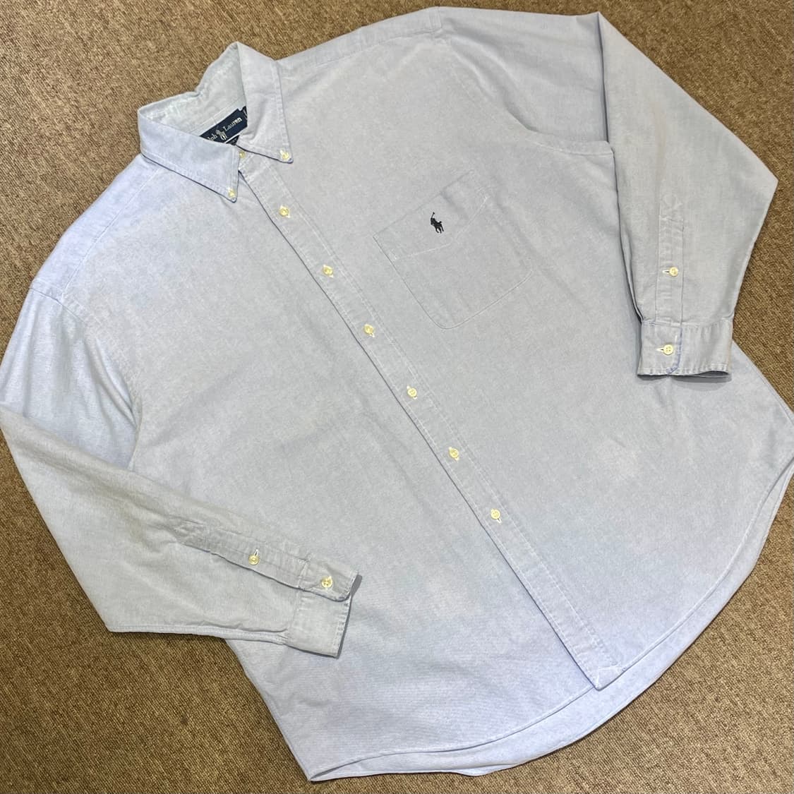 (L) 90s POLO 폴로 랄프로렌 솔리드 셔츠 빅셔츠 상품이미지1