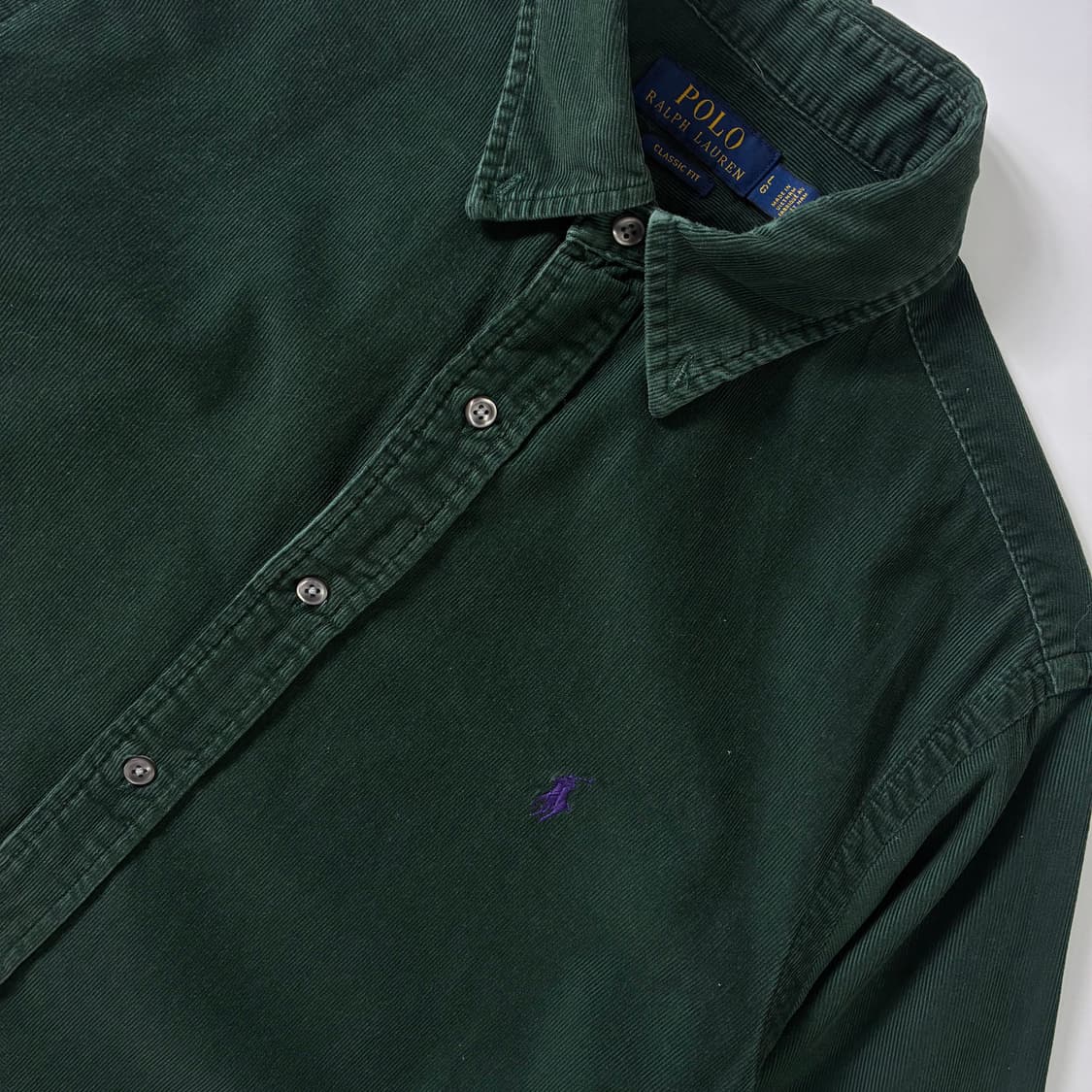 Polo  폴로 랄프로렌 신형 자수 코튼 그린 코듀로이 셔츠   상품이미지3