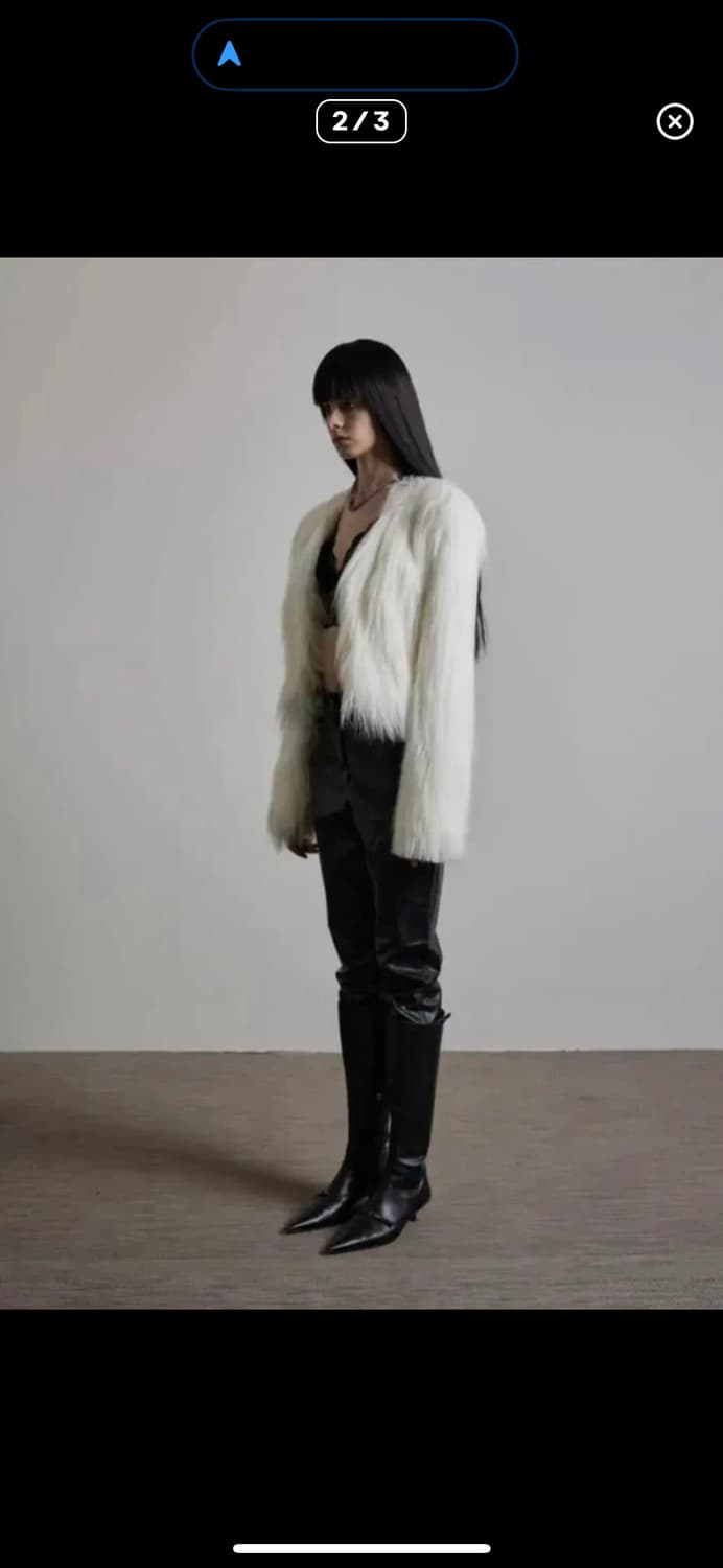 보헤미안서울 퍼자켓 화이트 거의새것 상품이미지2