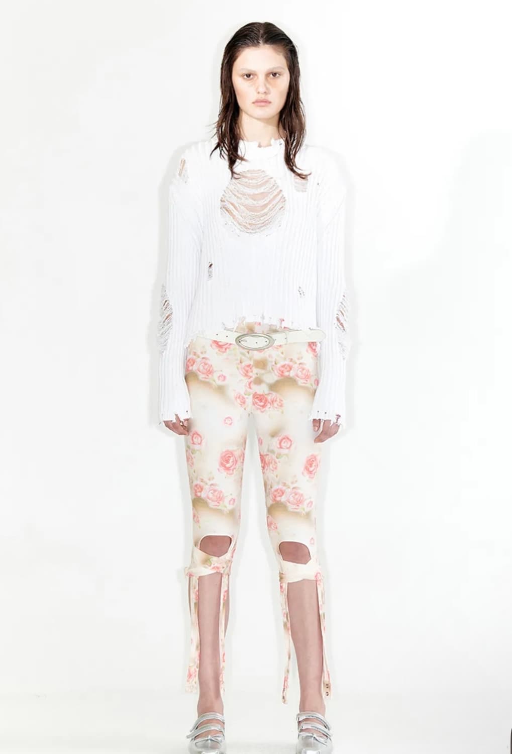 DAMAGED HEART PULLOVER (WHITE) 상품이미지1