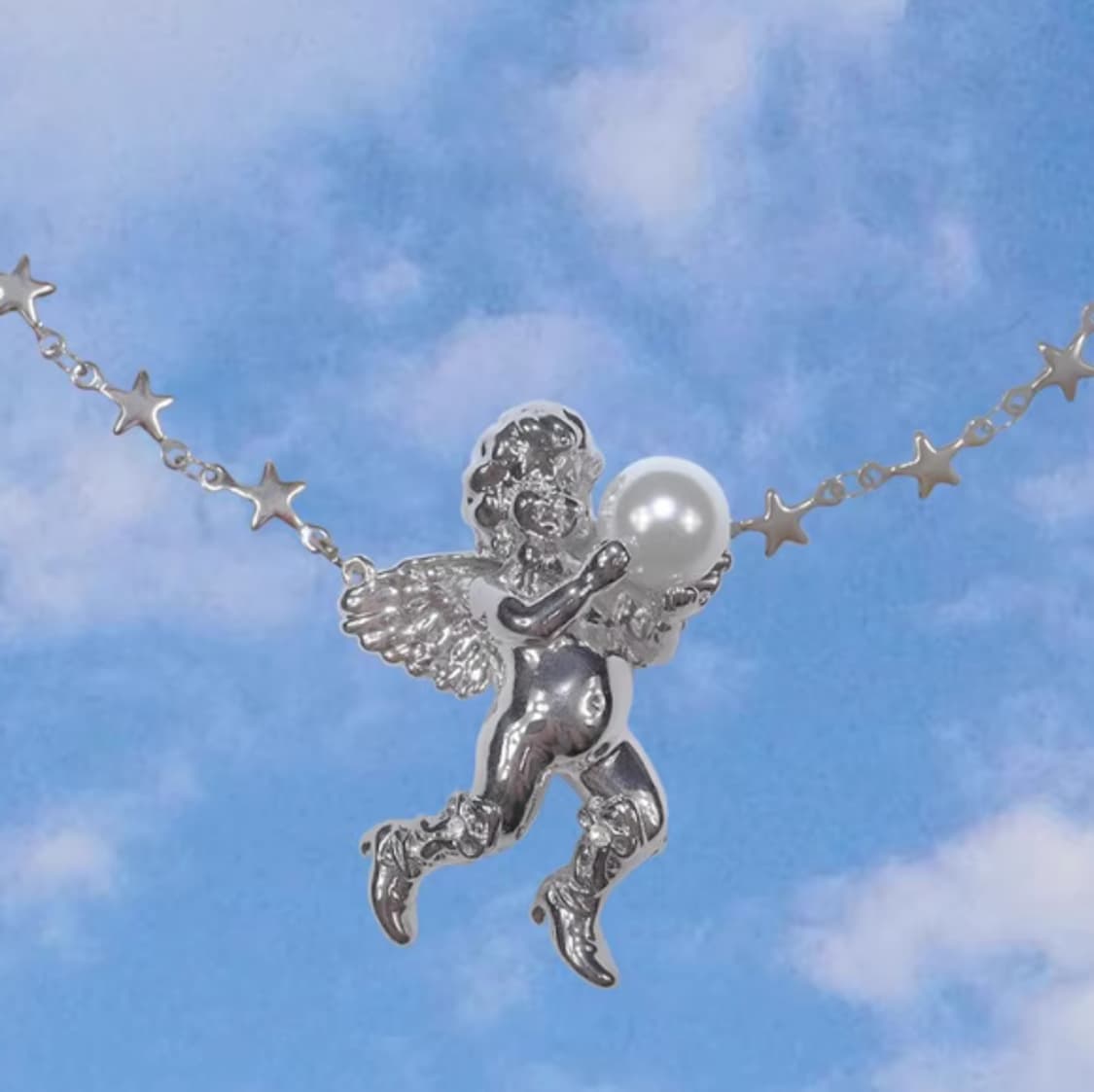 Angel in cowboy boots necklace white 상품이미지6