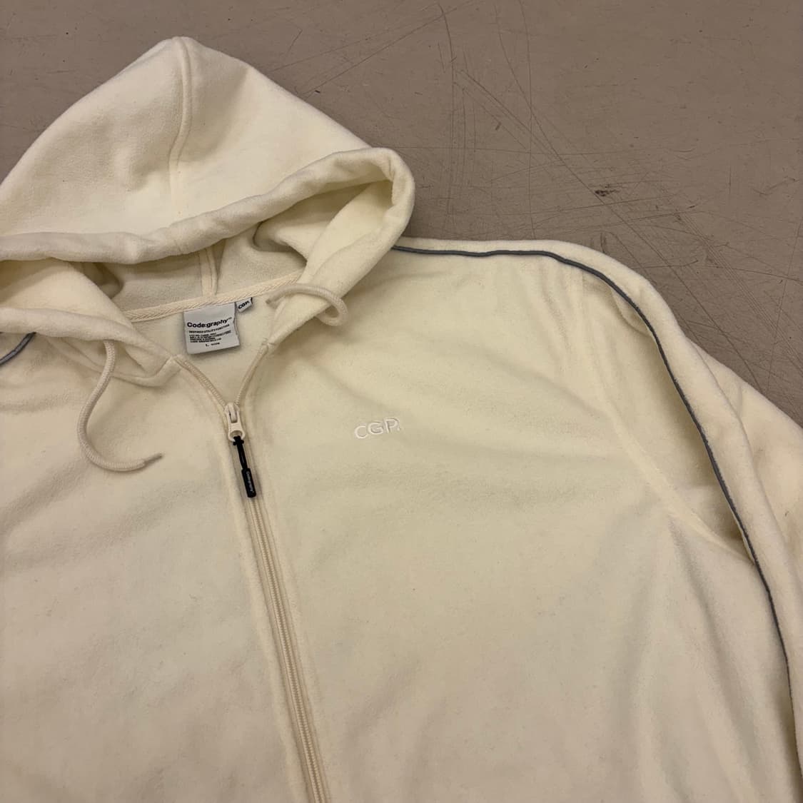 코드그라피 빅로고 후리스 후드 집업 상품이미지3