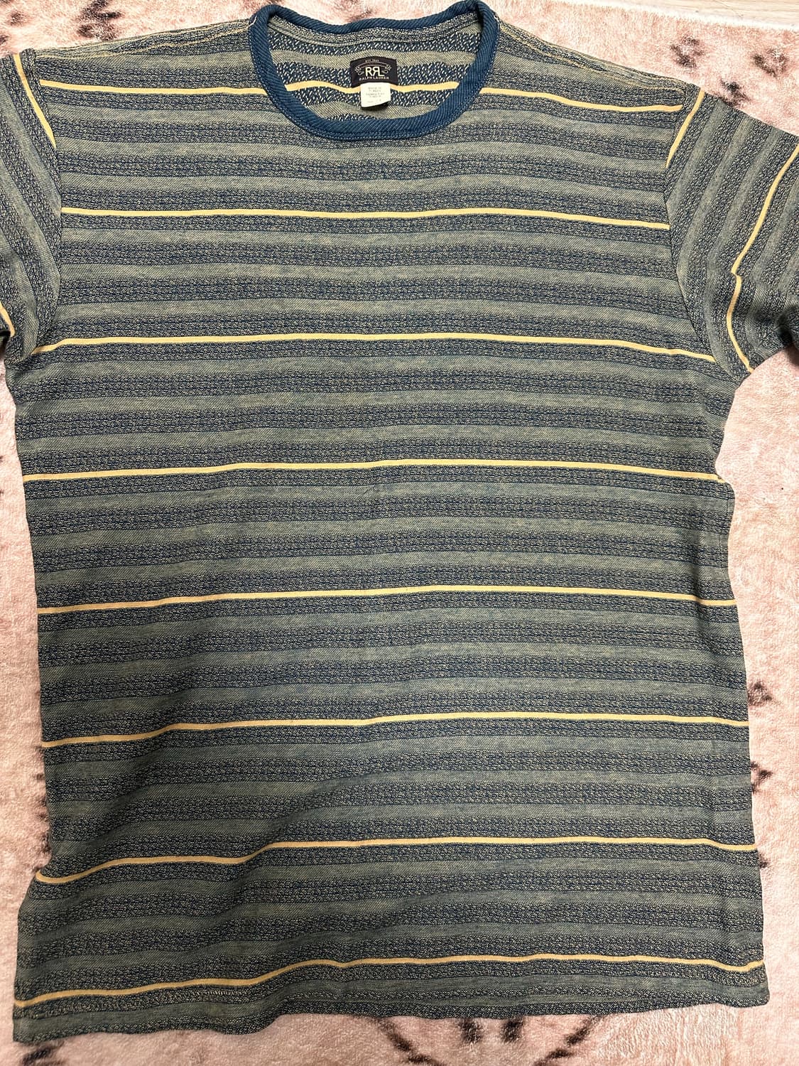 rrl 인디고 스트라이프 자카드 티셔츠 L 상품이미지1