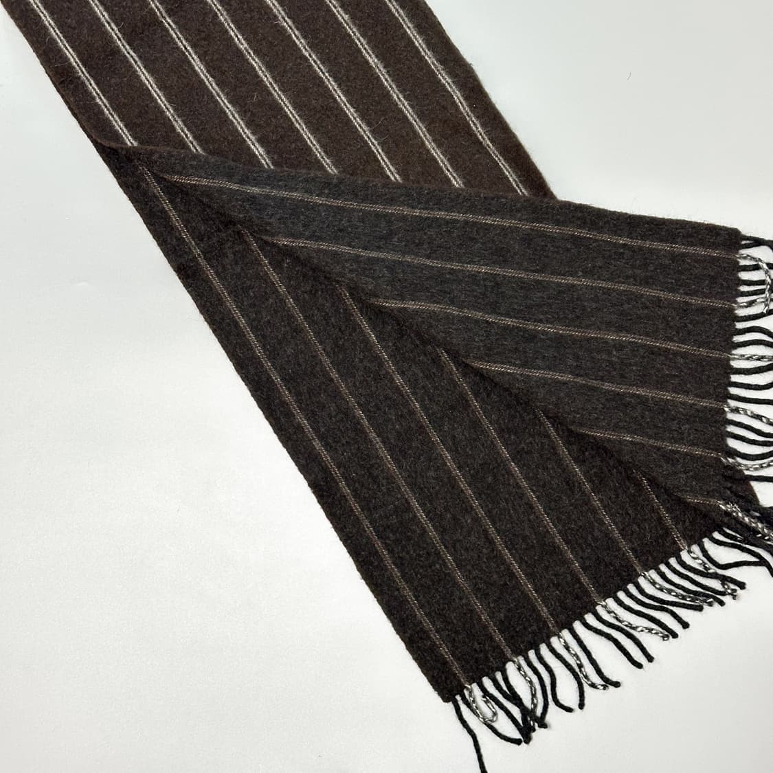 [Drakes] 드레익스 브라운 스트라이프 머플러 상품이미지4