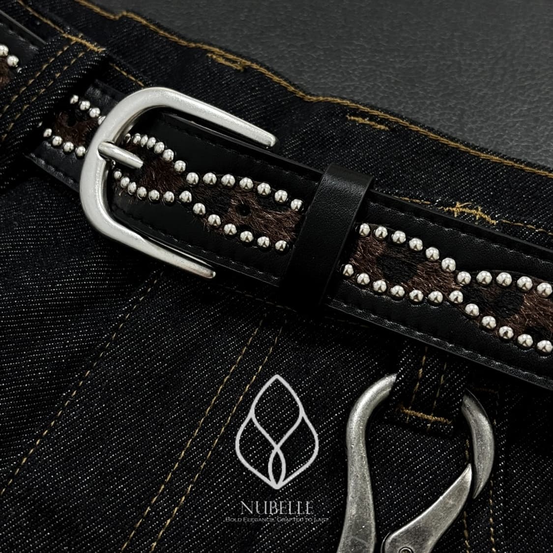 🌗 Leopard stud belt / 호피 스터드 웨스턴 벨트 상품이미지3