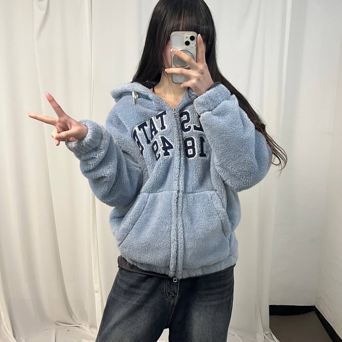 WHO A U Sky Blue Fleece 상품이미지2