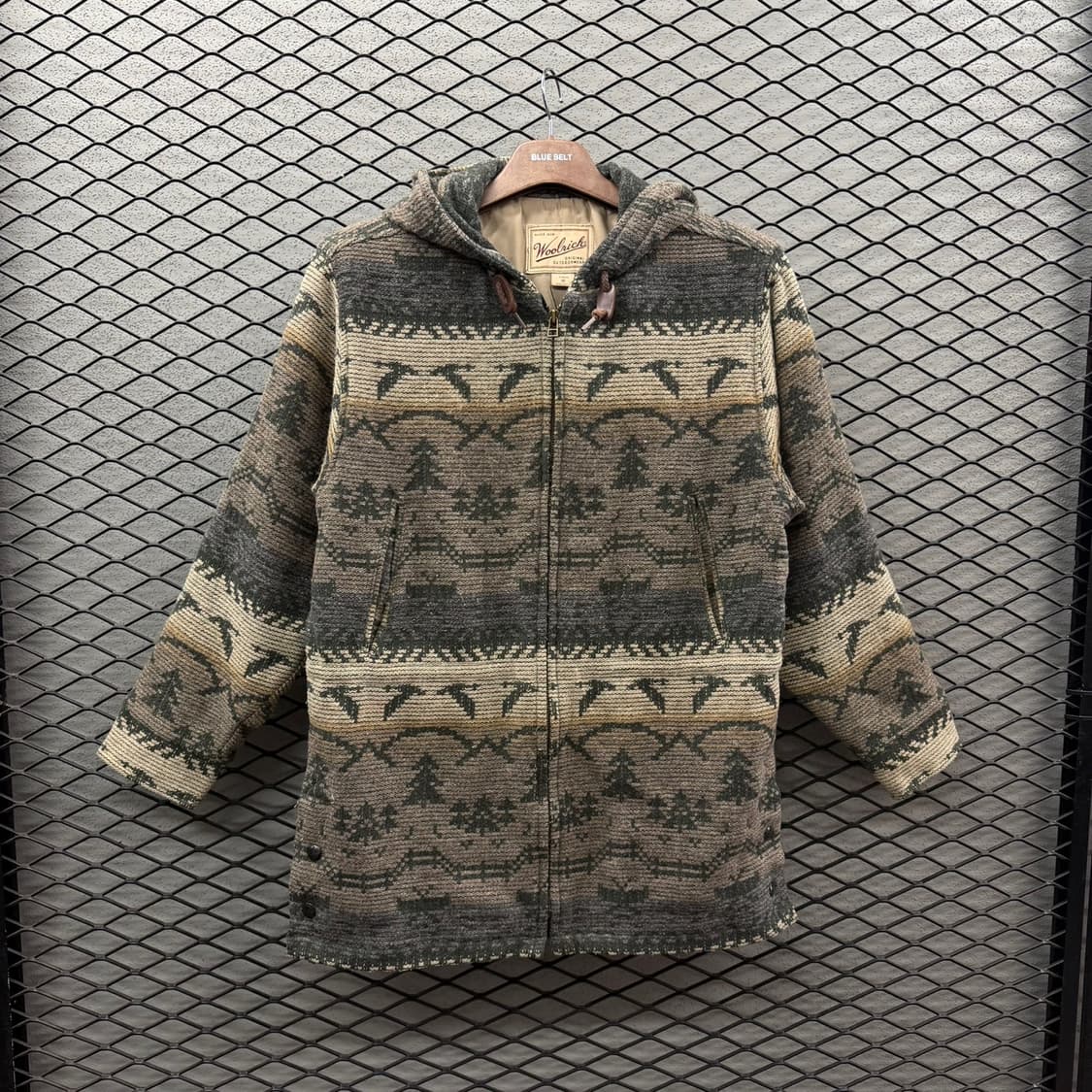 울리치 울 블랭킷 후드자켓 플라잉구스 패턴 사이드 포켓 디테일 카키 상품이미지2