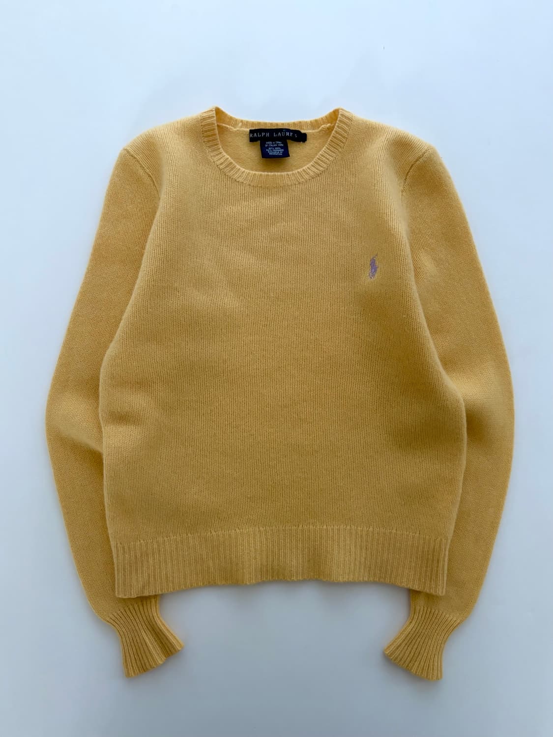 Polo 폴로 랄프로렌 우먼 옐로우 컬러 울 캐시미어 유넥 니트 상품이미지4