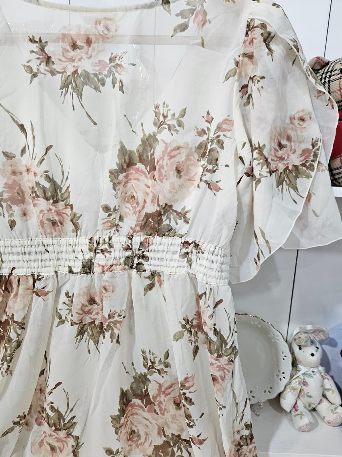 (LEST ROSE) 로즈 플라워 쉬폰튜닉 블라우스 상품이미지5